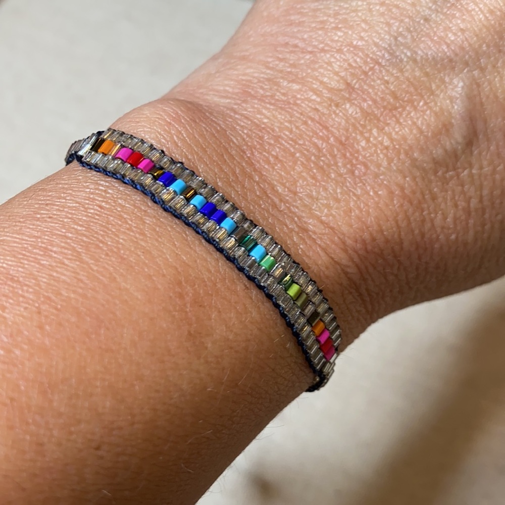 Stella & Dot silver Multi Color Pull Bracelet